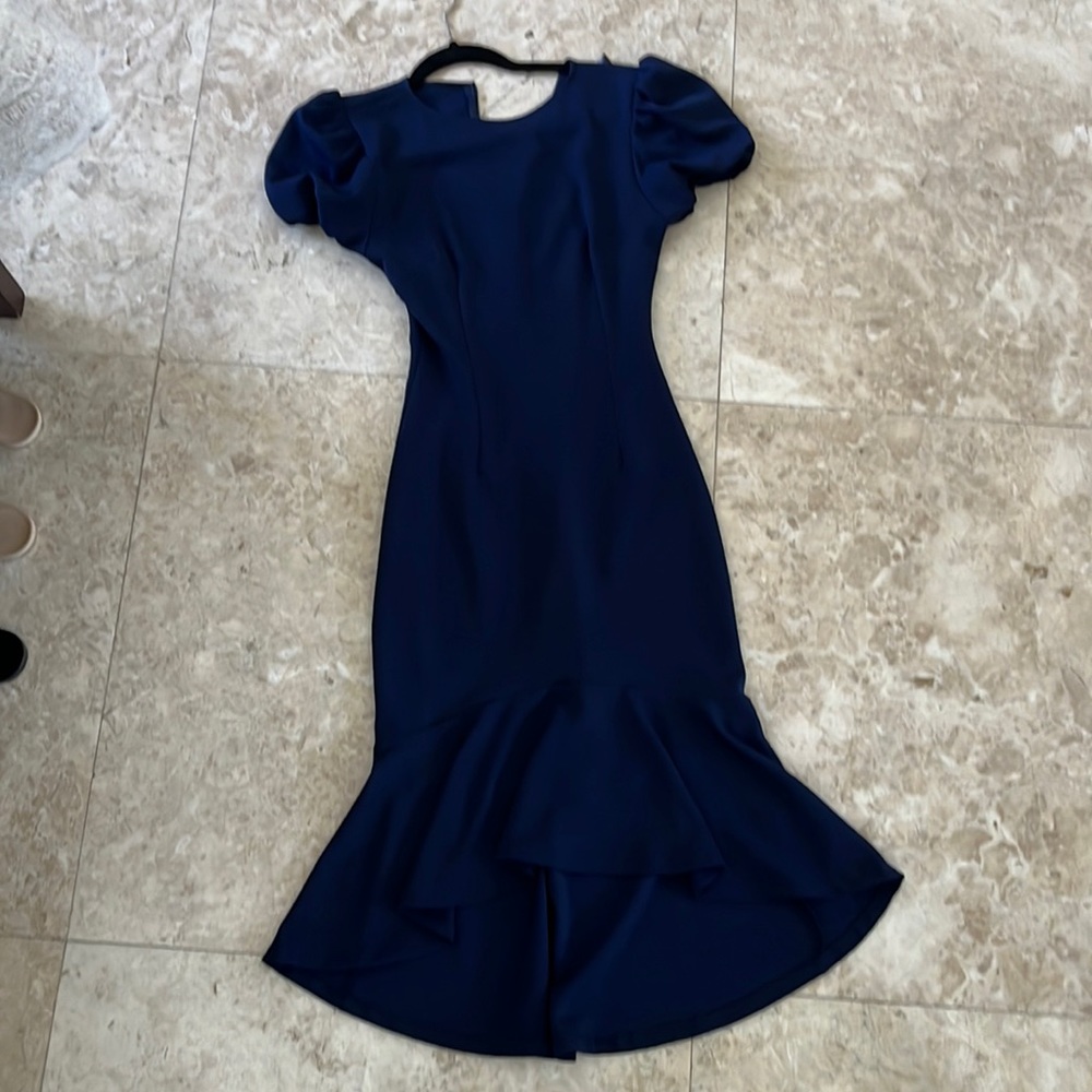 AQUA by Bloomingdales navy mermaid dress in a Small
